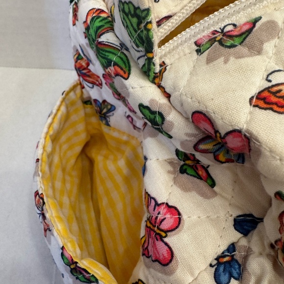 Quilted Cotton Duffle Bag with Coin Purse. Butterfly Garden Motif - Picture 7 of 8